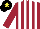 Silk - Maroon and white stripes, black cap, yellow star