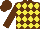Silk - Brown and yellow diamonds, brown cap