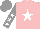 Silk - pink, white star, white stars on grey sleeves, grey cap