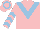 Silk - Pink,light blue chevron,pink sleeves,light blue chevrons,pink cap,light blue hoop