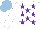 Silk - White, purple stars, light blue cap