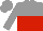 Silk - grey and red halved horizontally