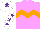 Silk - lilac, orange chevron hoop, white sleeves, purple stars, white cap, purple star