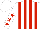 Silk - White and red stripes, white sleeves, red stars