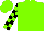 Silk - Neon green, black dragon, black blocks on sleeves, neon green cap