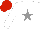 Silk - white, grey star, red cap