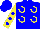 Silk - blue, yellow horseshoes, blue spots on yellow sleeves