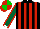 Silk - Black, red stripes, black collar, dark green sleeves, red seams, white cuffs, red and green quartered cap
