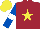 Silk - Maroon, yellow star, royal blue sleeves, white armlets, yellow cap