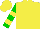 Silk - Yellow, yellow bars on green slvs