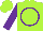 Silk - Lime green, purple circle, purple sleeves