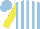 Silk - light blue and white stripes, yellow sleeves, light blue cap