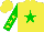 Silk - Yellow, green star, yellow stars on green sleeves