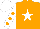 Silk - orange, white star, orange spots on white sleeves, white cap