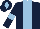 Silk - Dark blue, light blue stripe, armlets and diamond on cap