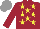 Silk - Maroon, yellow stars, grey cap