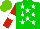 Silk - Green,white stars,red sleeves,white armlets, light green cap