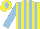 Silk - Yellow and light blue stripes, light blue sleeves, yellow cap, light blue diamond