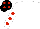 Silk - White, white sleeves, red spots, black cap, red spots