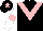 Silk - Black, pink chevron, white sleeves, pink armlet, black cap, pink star