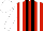 Silk -  red, black stripes, white braces, white sleeves and cap