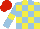 Silk - Yellow and light blue check, light blue sleeves, yellow armlets, red cap