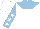 Silk - White, light blue yoke, white stars on light blue sleeves, white cap