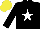 Silk - Black, white star, black sleeves, yellow cap