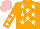 Silk - Orange, white stars, orange sleeves, white stars, pink cap