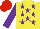 Silk - Yellow, purple stars, sleeves, red cap