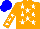 Silk - Orange, white stars, orange sleeves, white stars, blue cap