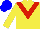 Silk - Yellow, red chevron, blue cap