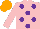 Silk - Pink, purple spots, orange cap