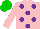 Silk - Pink, purple spots, green cap