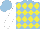 Silk - Light blue, yellow diamonds, white sleeves