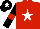 Silk - Red, white star, black sleeves, red armlets, black cap, white star