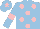 Silk - Light blue, pink spots, armlets and star on cap