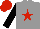 Silk - grey, red star, black sleeves, red cap