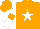 Silk - Orange, white star, white sleeves, orange armlets