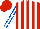 Silk - Red, white stripes, white stars on royal blue opposing sleeve, red and white stripes on opposing sleeve