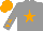 Silk - grey, orange star, orange stars on sleeves, grey star on orange cap