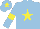 Silk - light blue, yellow star, yellow armbands, yellow star on cap