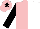 Silk - PINK and WHITE (halved), BLACK sleeves, PINK cap, BLACK star