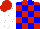 Silk - Red and blue blocks, white sleeves
