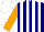 Silk - Navy, white stripes, orange sleeves, white cap