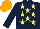 Silk - Dark blue, yellow stars, orange cap