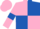 Silk - Pink and Royal Blue (quartered), Pink sleeves, Royal Blue armlets