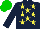 Silk - Dark blue, yellow stars, green cap