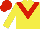 Silk - Yellow, red 'v', red cap