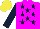 Silk - Magenta, dark blue stars and sleeves, yellow cap